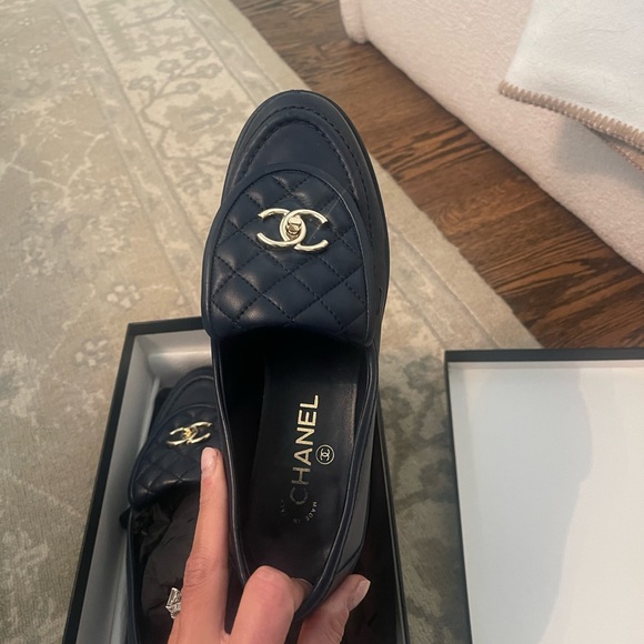 Navy Chanel lambskin loafers - perfect condition! - Picture 3 of 7